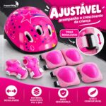 Kit De Proteção Infantil Completo Ajustável C/ Capacete Rosa - BW521RS - 10