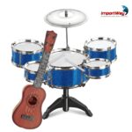 Kit Musical Instrumentos Mini Bateria E Violão Infantil Azul - BW559AZ - 10