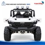 Carro Jipe Elétrico Infantil Controle Pedal Sons 12v Branco - BW277RBR - 11
