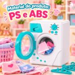 Mini Máquina De Lavar Roupa Infantil Elétrica C/ Cabide Luz - BW580 - 11