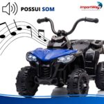 Mini Carro Elétrico Infantil 6v Utv Azul Com Som E Luzes Way - BW592AZ - 11