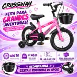 Bicicleta Infantil Aro 14 Com Rodinha Cesta Rosa - BW503RS - 11
