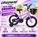 Bicicleta Infantil Aro 14 Com Rodinha Cesta Lilás - BW503RX - 11