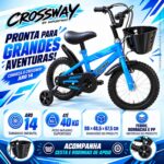 Bicicleta Infantil Aro 14 Com Rodinha Cesta Azul - BW503AZ - 11