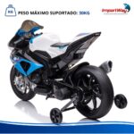 Mini Moto 12v Licenciada Bmw Hp4 Azul Música Luz - BW597AZ - 11