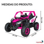 Quadriciclo Elétrico Infantil 24v Rosa Assento Duplo Luz Som - BW398RS - 2