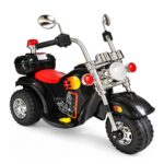 Mini Moto Elétrica Infantil 6v Preta C/ Som Sirene Bagageiro - BW508 - 2