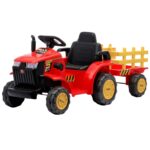 Carrinho Mini Trator Infantil Elétrico Vermelho 12v Carreta - BW551VM - 2