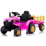 Carrinho Mini Trator Infantil Elétrico Rosa 12v Carreta Pá - BW551RS - 2