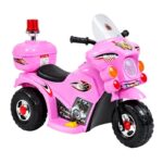 Mini Moto Elétrica Infantil 6v Rosa Luz Som Sirene Bagageiro - BW006RS - 2