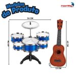 Kit Musical Instrumentos Mini Bateria E Violão Infantil Azul - BW559AZ - 2