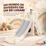 Playground Infantil 3x1 C/ Escorregador, Cesta E Telescópio - BW472 - 2