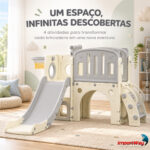 Playground 4x1 C/ Escorregador, Cesta Telescópio E Ponte - BW473 - 2