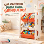 Organizador Estante De Brinquedos 3 Níveis 5 Compartimentos - BW475 - 2