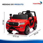 Mini Carro 12v Licenciado Toyota Land Cruiser Vermelho Way - BW598VM - 3