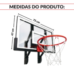 Tabela Basquete Infantil Para Parede Com Aro 35cm E Rede - BW556 - 3
