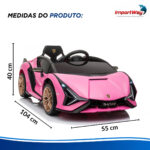 Mini Carro Elétrico Lamborghini Sian Licenciado Rosa Way - BW604RS - 3