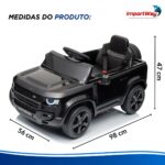 Carro Elétrico 12v Licenciado Land Rover Defender Preto - BW603PT - 3