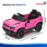 Carro Elétrico 12v Licenciado Land Rover Defender Rosa - BW603RS - 3