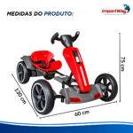 Kart Elétrico Infantil 6v Dobrável Banco Ajustável Vermelho - BW526VM - 3
