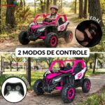 Quadriciclo Elétrico Infantil 24v Rosa Assento Duplo Luz Som - BW398RS - 3