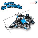Drone Avião De Controle Remoto Aero Caça Jato 360° Azul - BW590AZ - 3