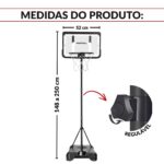 Cesta Tabela Basquete Infantil C/ Suporte Bola E Bomba De Ar - BW562 - 3