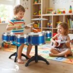 Kit Musical Instrumentos Mini Bateria E Violão Infantil Azul - BW559AZ - 3
