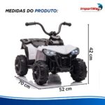 Mini Carro Elétrico Infantil 6v Utv Branco Som E Luzes Way - BW592BR - 3