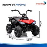 Mini Carro Elétrico Infantil 6v Utv Vermelho Som E Luzes Way - BW592VM - 3