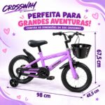 Bicicleta Infantil Aro 14 Com Rodinha Cesta Lilás - BW503RX - 3