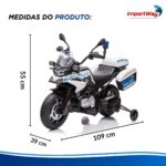 Mini Moto 12v Licenciada Bmw Gs F850 Branca Com Bagageiro - BW596BR - 3