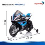 Mini Moto 12v Licenciada Bmw Hp4 Azul Música Luz - BW597AZ - 3
