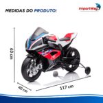 Mini Moto 12v Licenciada Bmw Hp4 Vermelho Música Luz - BW597VM - 3