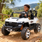 Carro Jipe Elétrico Infantil Controle Pedal Sons 12v Branco - BW277RBR - 4
