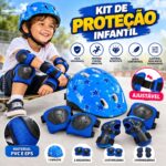 Kit De Proteção Infantil Completo Ajustável C/ Capacete Azul - BW521AZ - 4