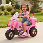 Mini Moto Elétrica Infantil 6v Rosa Luz Som Sirene Bagageiro - BW006RS - 4