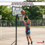 Cesta Tabela Basquete Infantil C/ Suporte Bola E Bomba De Ar - BW562 - 4