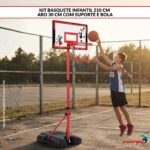 Cesta Tabela Basquete Infantil Aro 30cm C/ Suporte E Bola - BW557 - 4