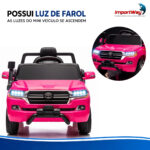 Mini Carro 12v Licenciado Toyota Land Cruiser Rosa - BW598RS - 5