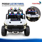 Carro Jipe Elétrico Infantil Controle Pedal Sons 12v Branco - BW277RBR - 5