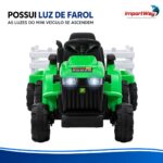 Carrinho Mini Trator Infantil Elétrico Verde 12v Carreta Pá - BW551VD - 5