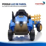 Carrinho Mini Trator Infantil Elétrico Azul 12v Carreta Pá - BW551AZ - 5