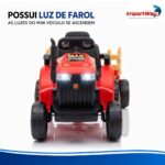 Carrinho Mini Trator Infantil Elétrico Vermelho 12v Carreta - BW551VM - 5