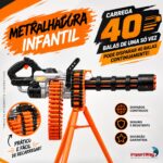 Brinquedo Metralhadora Arma Infantil 96 Lança Dardos Espuma - BW582 - 5