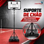 Cesta Tabela Basquete Infantil C/ Suporte Bola E Bomba De Ar - BW562 - 5