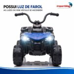 Mini Carro Elétrico Infantil 6v Utv Azul Com Som E Luzes Way - BW592AZ - 5