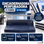 Encadernadora Perfuradora Folha A4 21 Furos Para 8 Folhas - IWE025 - 5