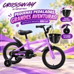 Bicicleta Infantil Aro 14 Com Rodinha Cesta Lilás - BW503RX - 5