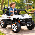 Carro Jipe Elétrico Infantil Controle Pedal Sons 12v Branco - BW277RBR - 6